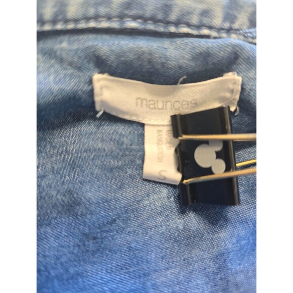 Maurices Women Small Blue Denim Button Front Long Sleeve Jacket - Picture 6 of 6